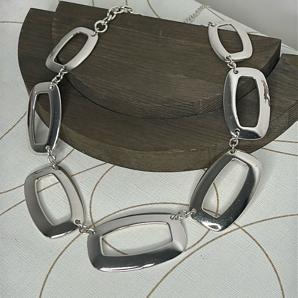 Dana Buchman bold, silver, toned necklace with adjustable length